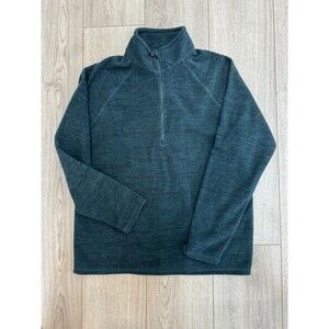 Eddie Bauer Sweater Womens Size L Green Heathered Pullover Quarter Zip Outdoor